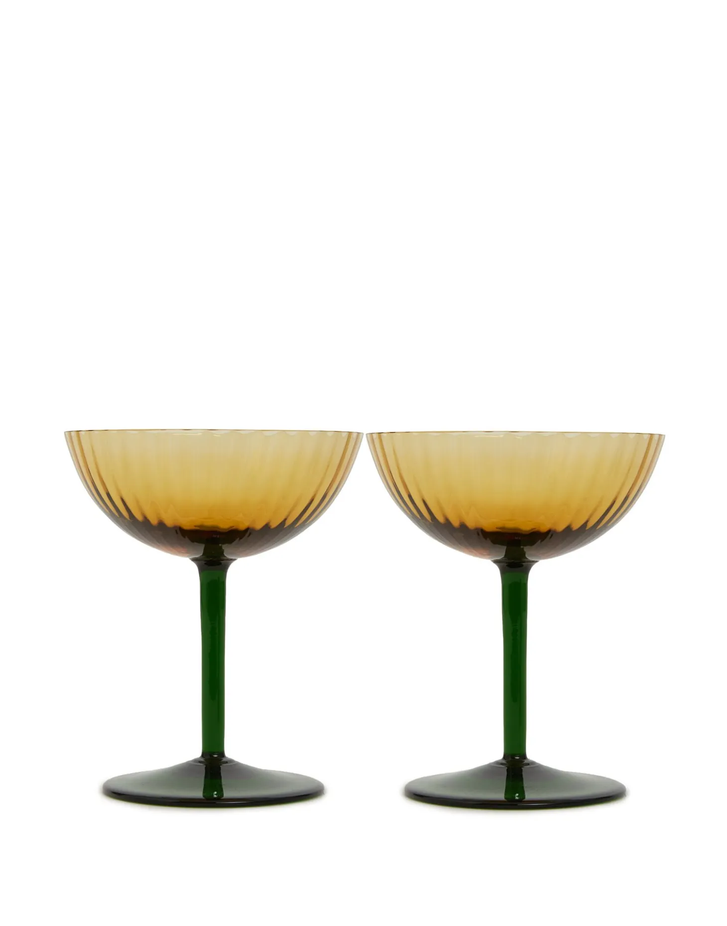 La DoubleJ Champagne Coupe Set of 2Giallo in Glass