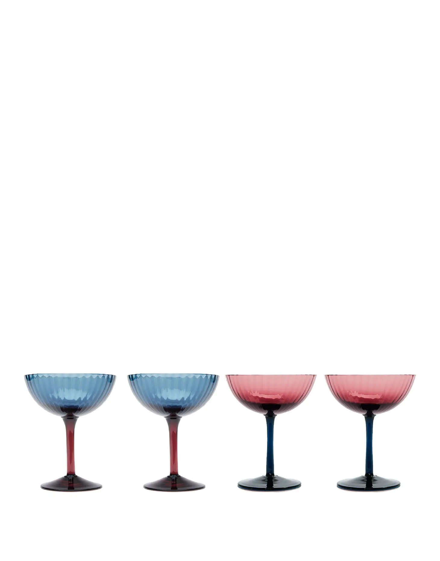 La DoubleJ Champagne Coupe Set of 4Mixed in Glass