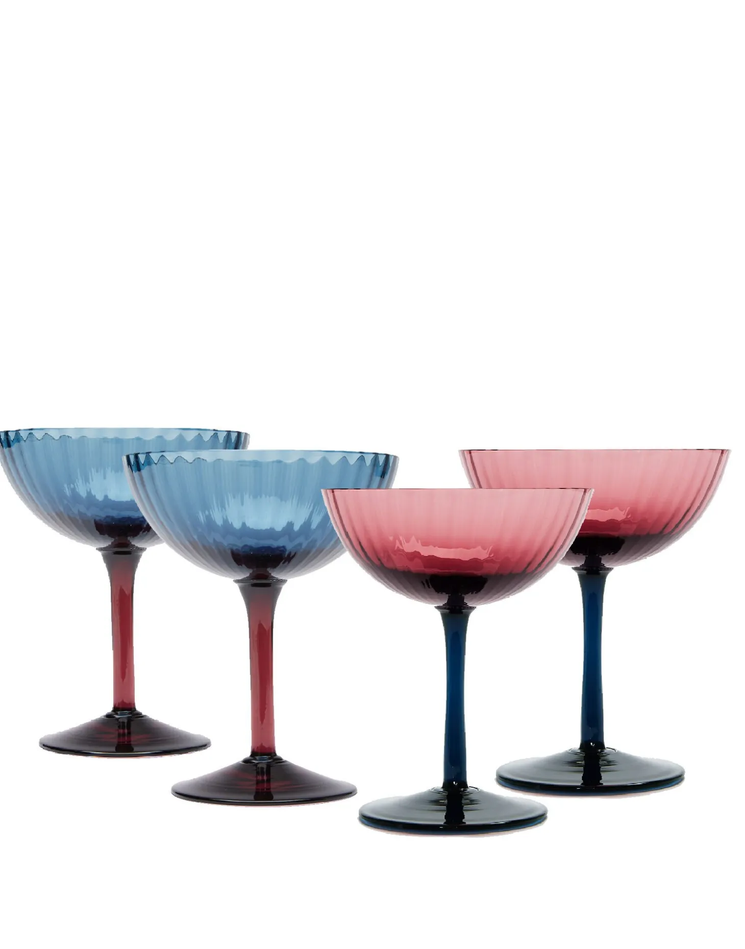 La DoubleJ Champagne Coupe Set of 4Mixed in Glass