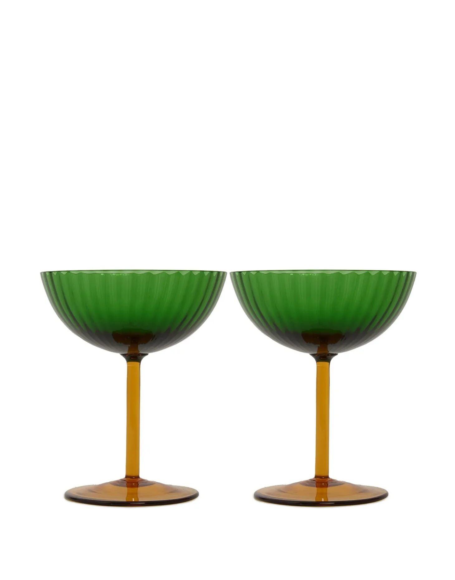 La DoubleJ Champagne Coupe Set of 2Verde in Glass