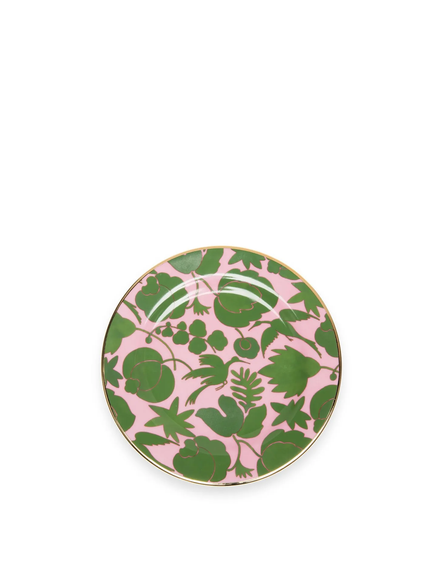 La DoubleJ Dessert Plate Set of 2Wildbird Rosa/Verde in Porcelain