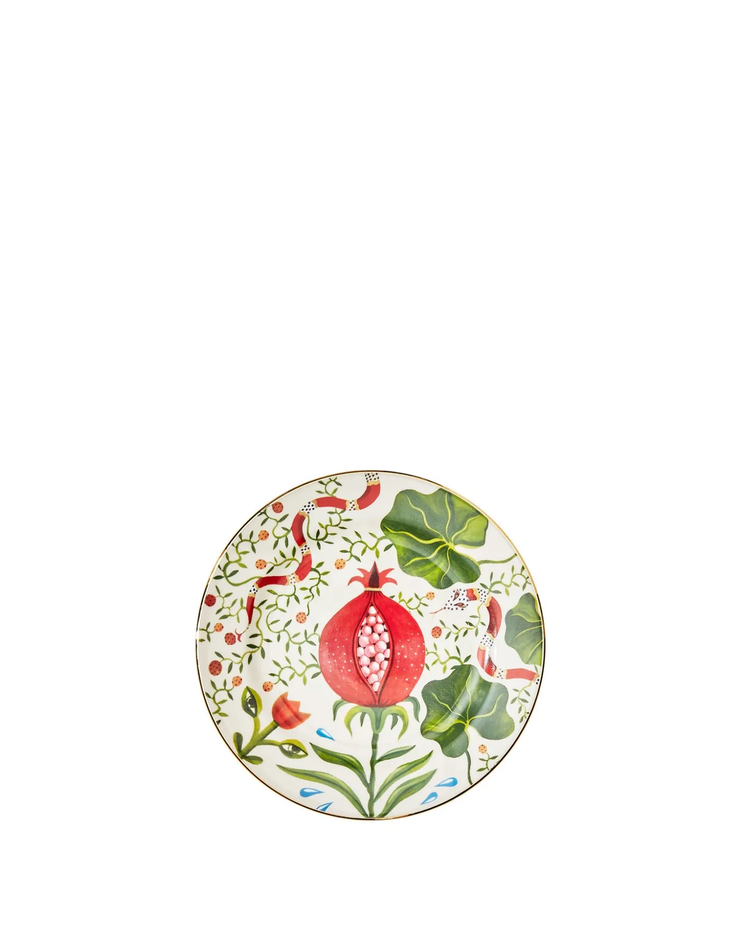 La DoubleJ Dessert Plates Set of 2Pomegranate in Porcelain