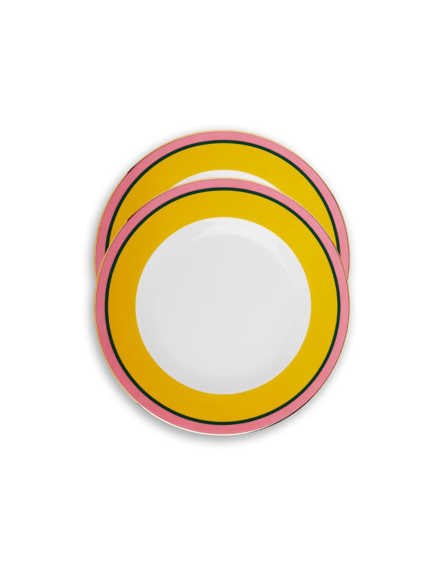 La DoubleJ Dinner Plates Set Of 2Rainbow Yellow in Porcelain