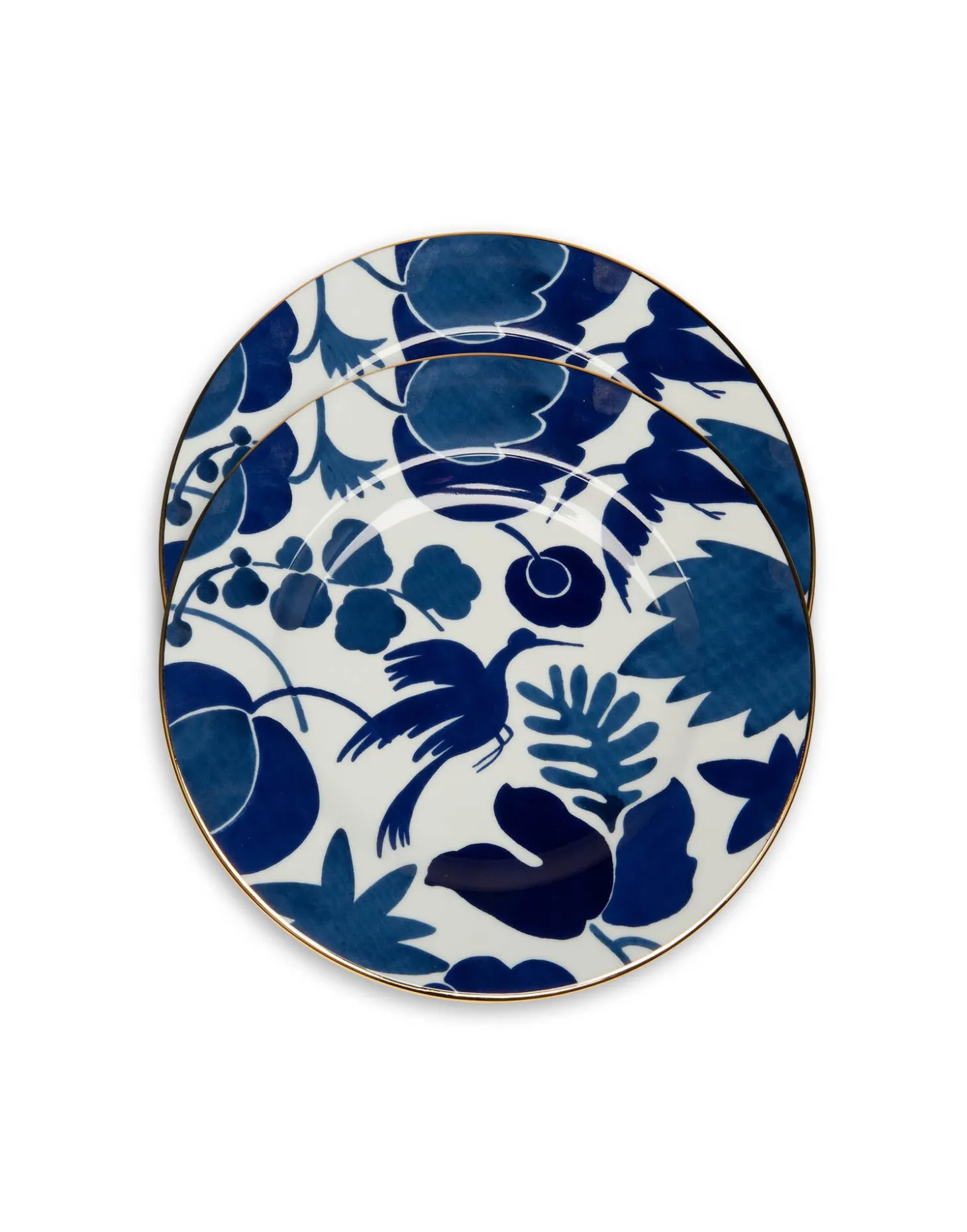 La DoubleJ Dinner Plates Set Of 2Wildbird Blue in Porcelain