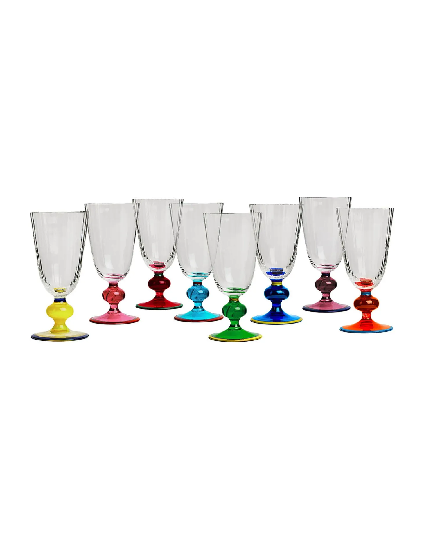 La DoubleJ Perfetto Glasses Set of 8Mixed in Murano Glass