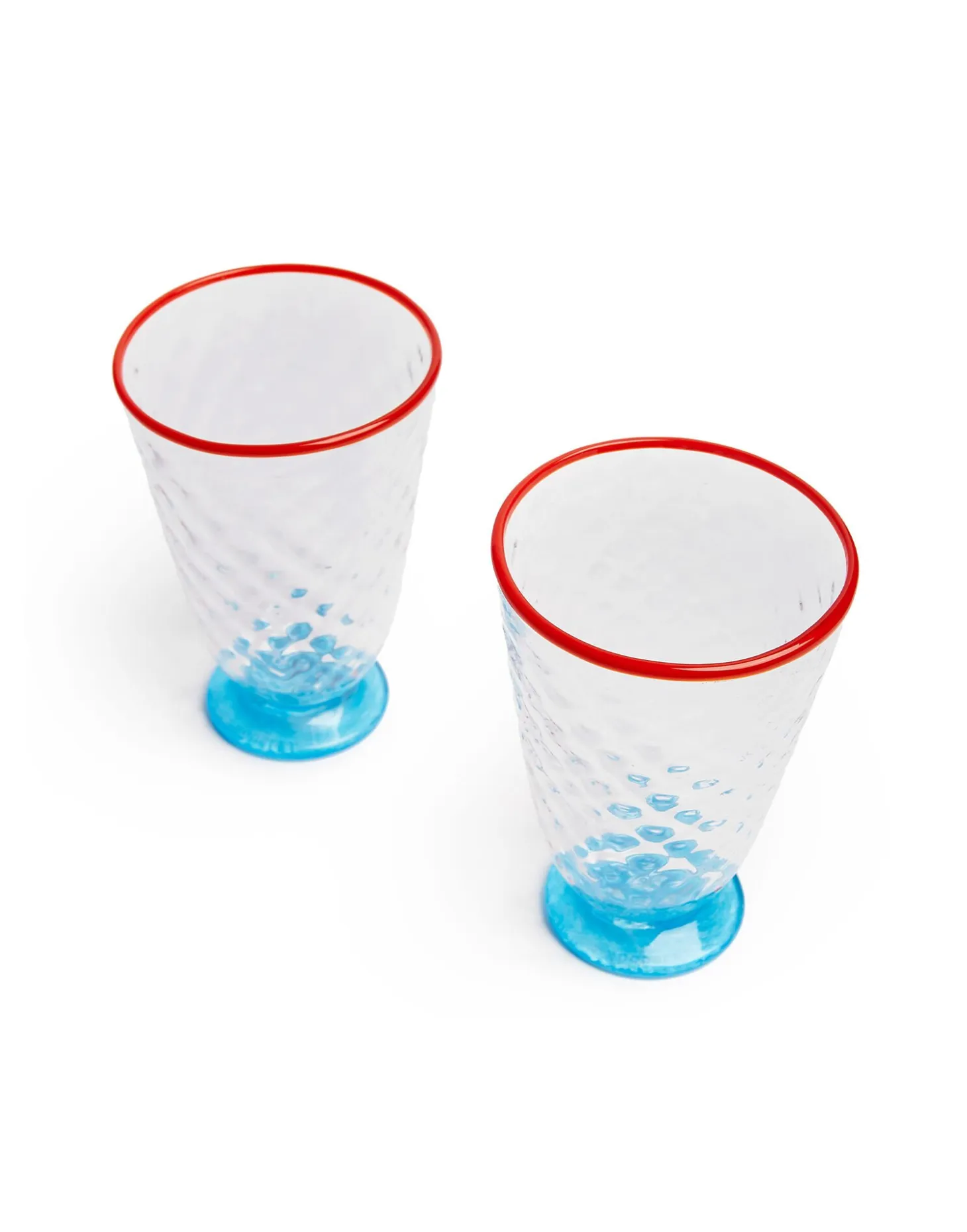 La DoubleJ Quilted Glasses Set Of 2Blue in Murano Glass