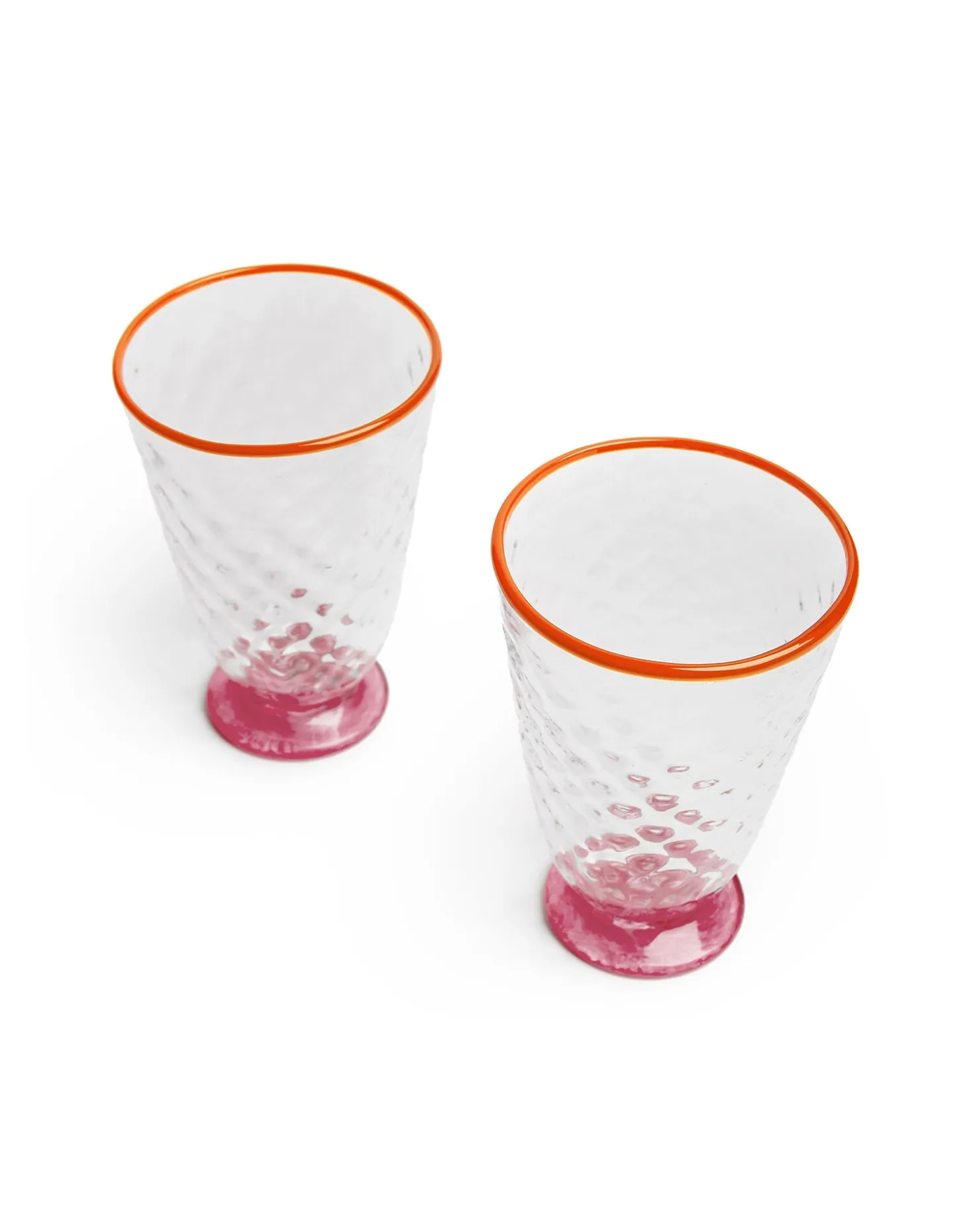 La DoubleJ Quilted Glasses Set Of 2Fuchsia in Murano Glass