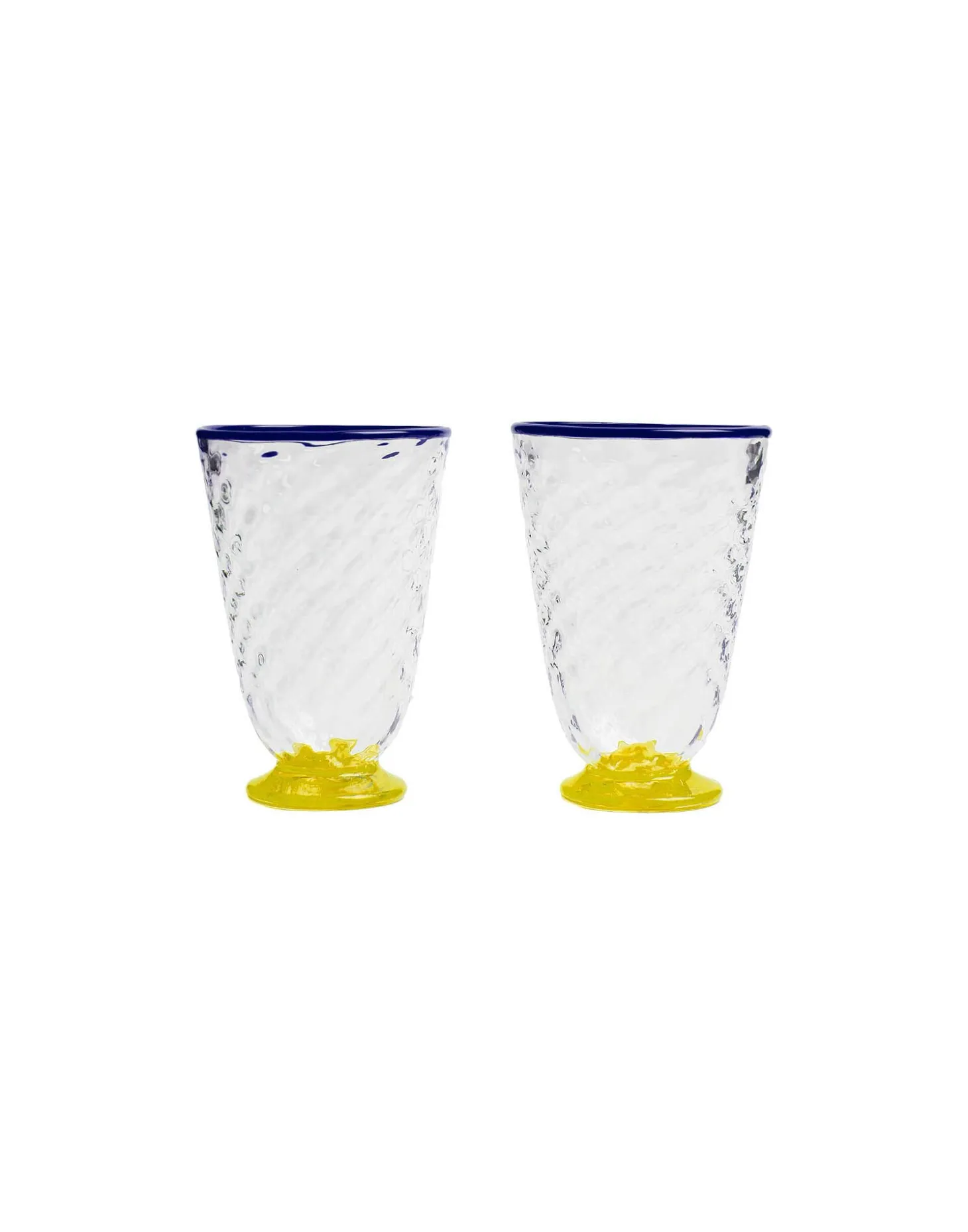 La DoubleJ Quilted Glasses Set Of 2Yellow in Murano Glass