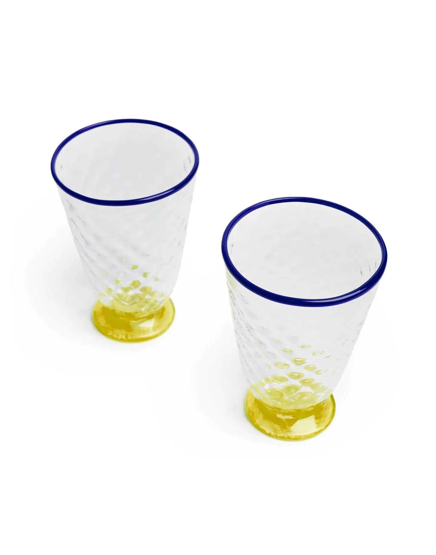 La DoubleJ Quilted Glasses Set Of 2Yellow in Murano Glass