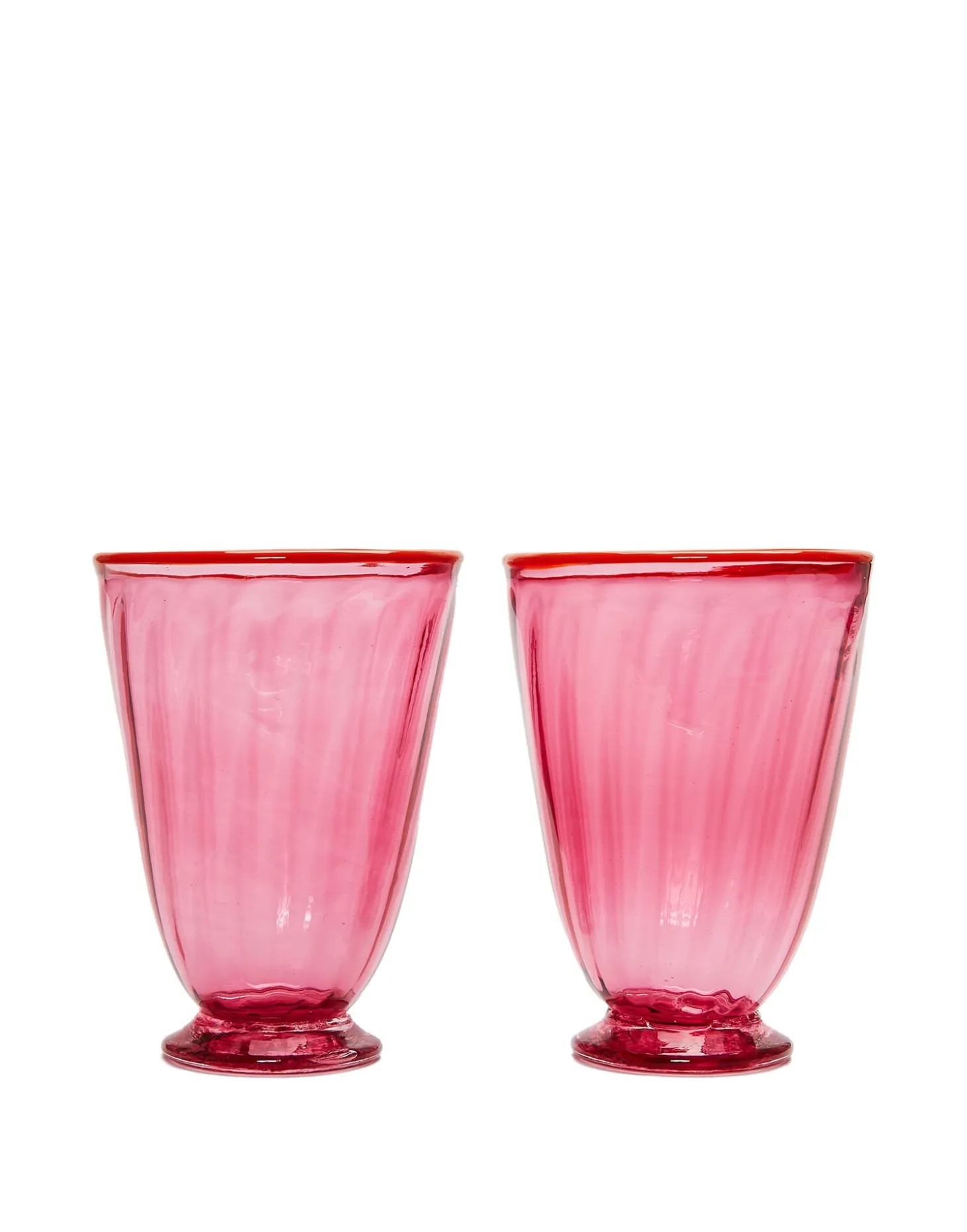 La DoubleJ Rainbow Glass Set of 2Fuxia in Glass