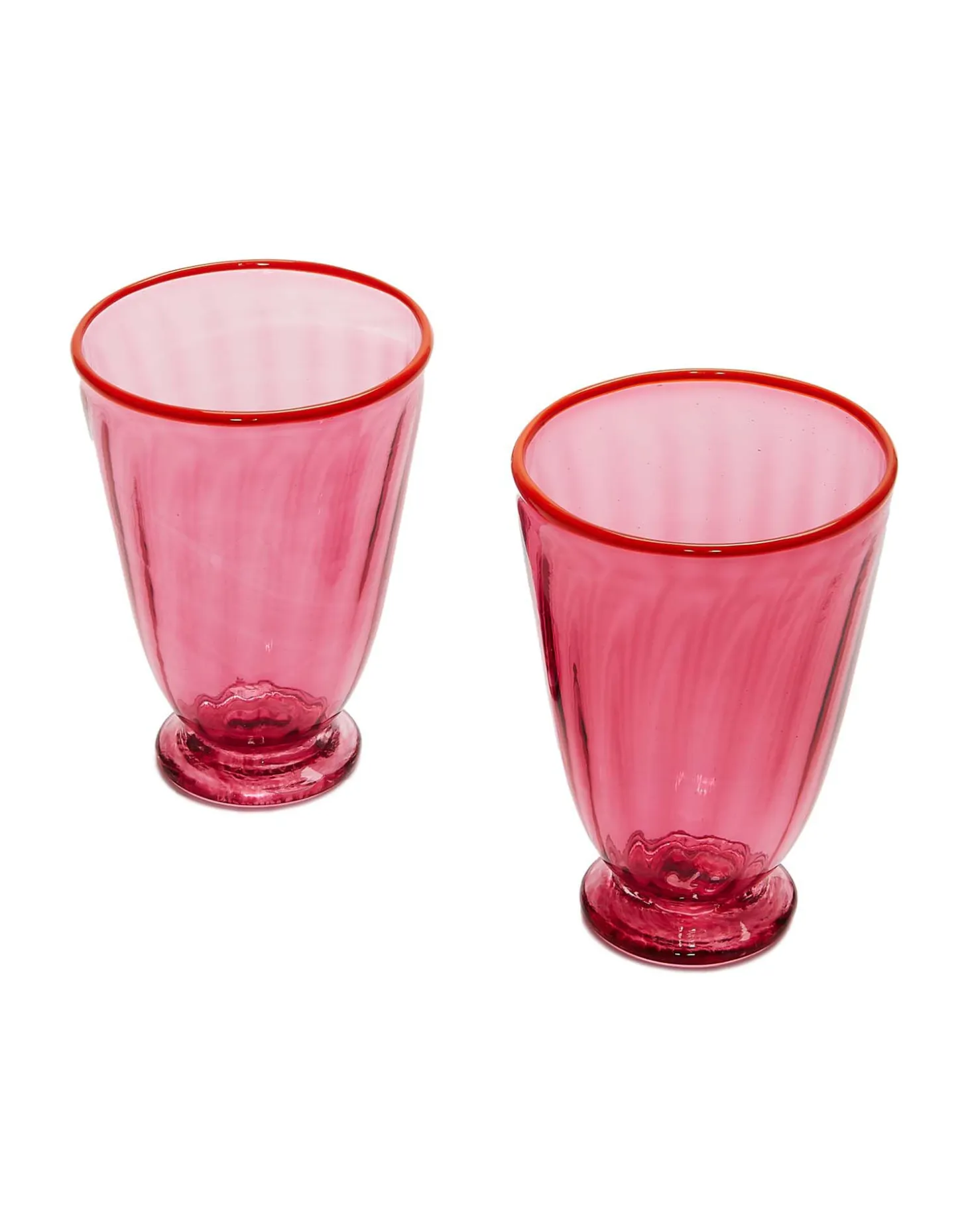 La DoubleJ Rainbow Glass Set of 2Fuxia in Glass