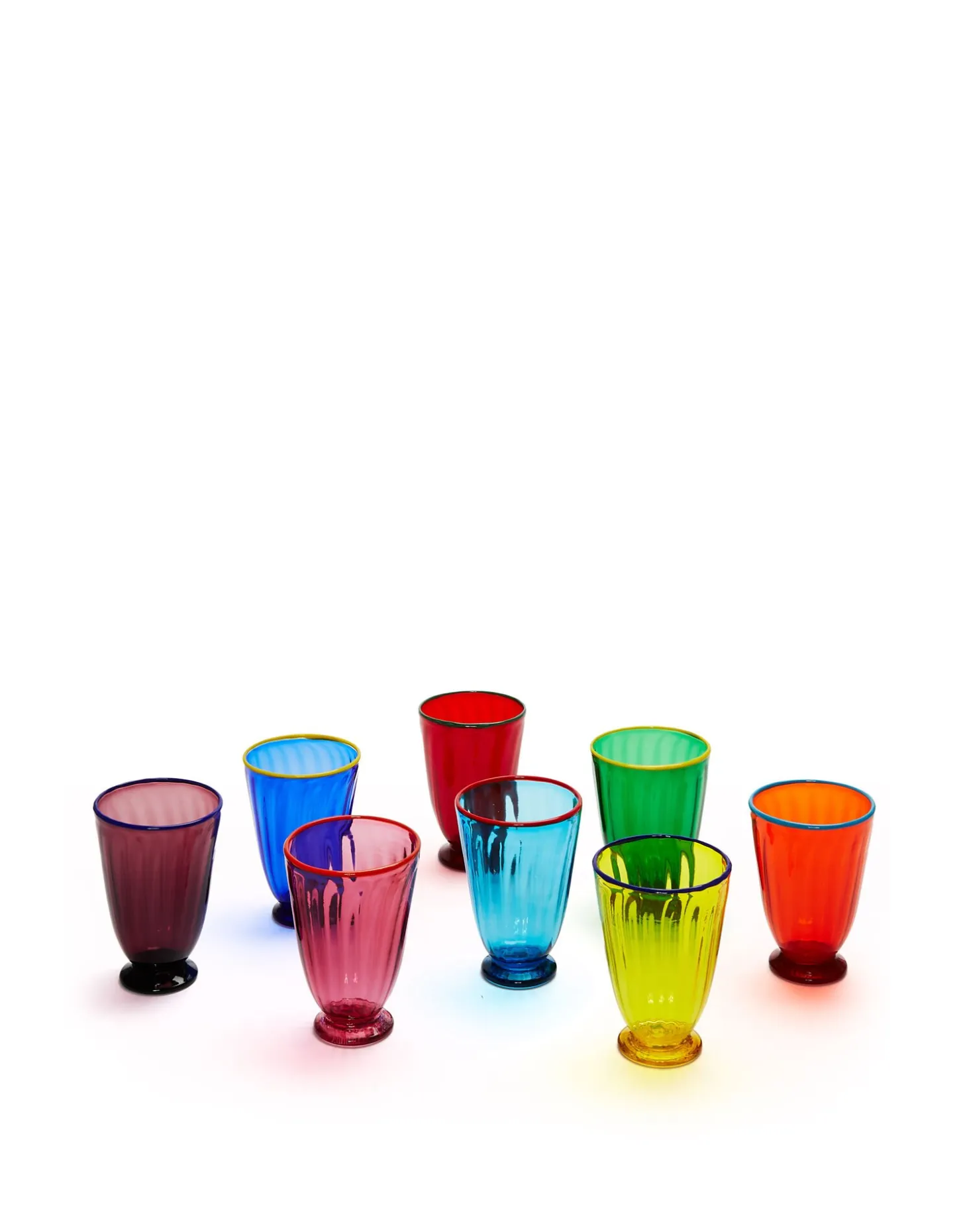 La DoubleJ Rainbow Glass Set of 8Rainbow in Glass