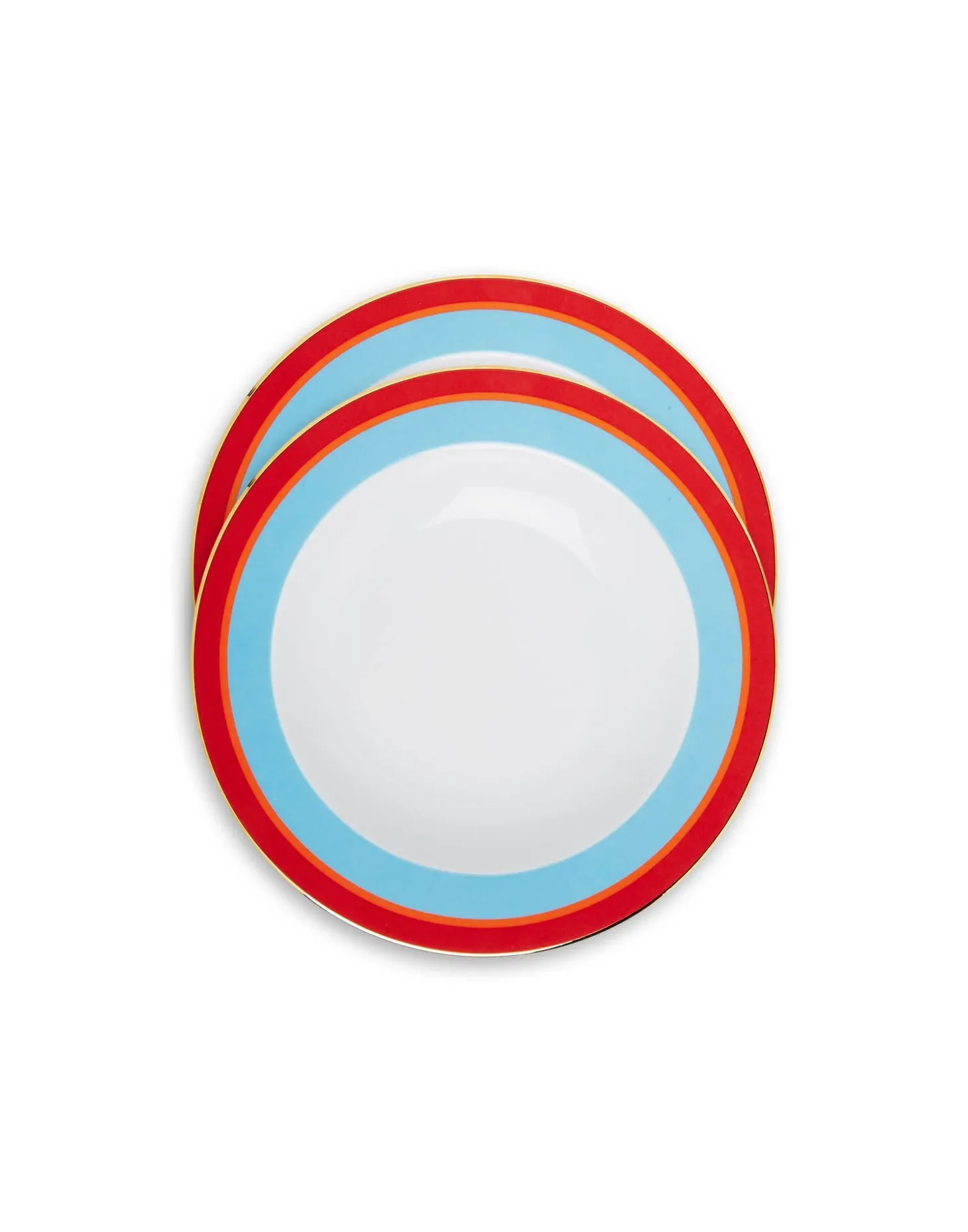 La DoubleJ Soup Plates Set Of 2Rainbow Azure in Porcelain