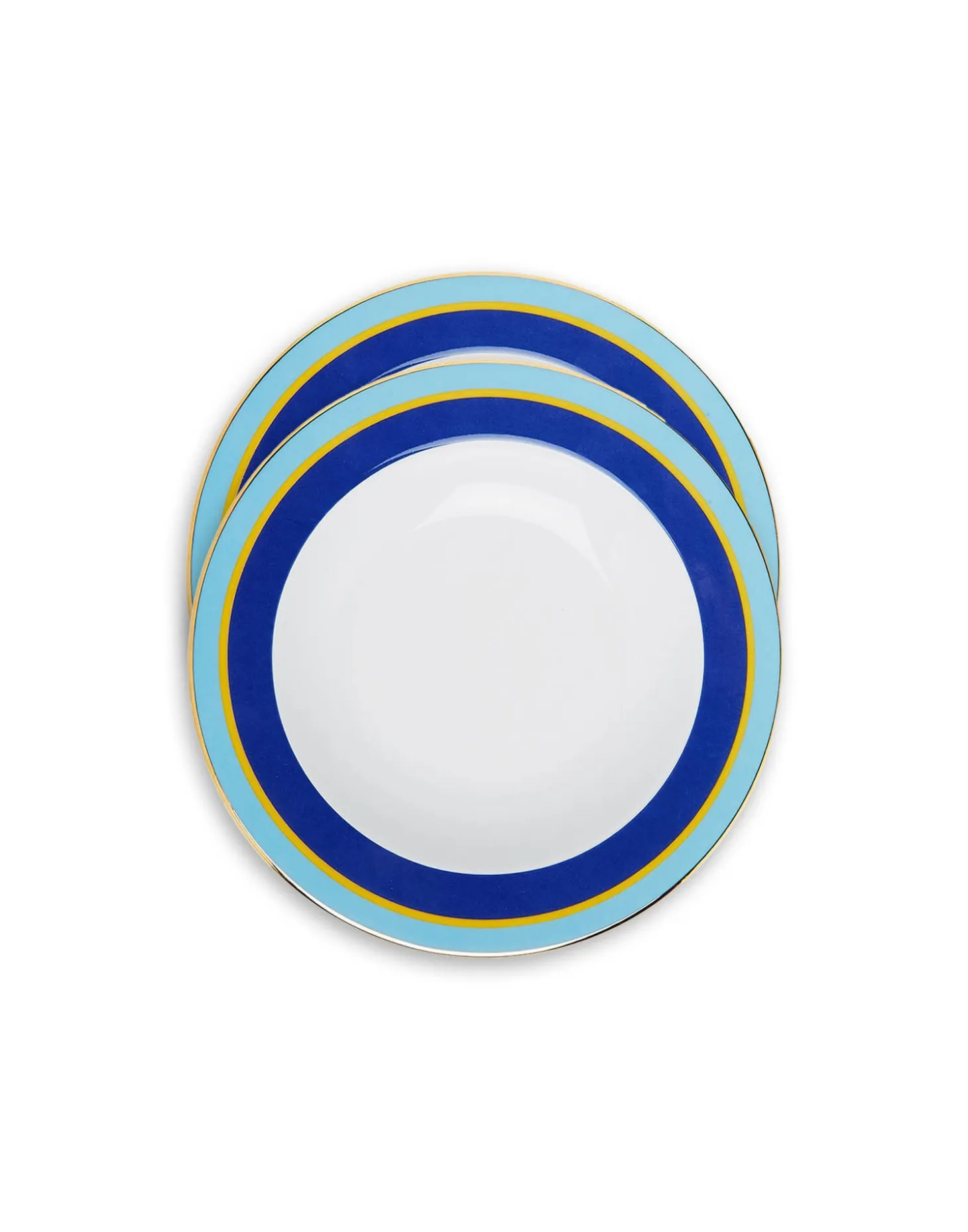 La DoubleJ Soup Plates Set Of 2Rainbow Blue in Porcelain